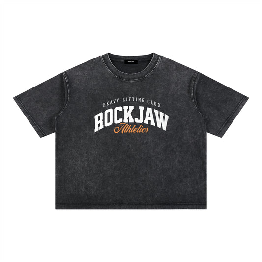 Camiseta boxy de algodón Mineral Wash con logo clásico vintage