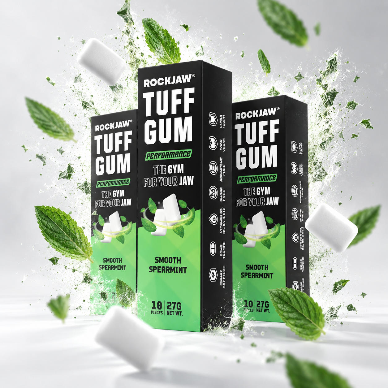 Tuff Gum Performance | Chicle duro para mandíbula + 40 mg de cafeína y taurina