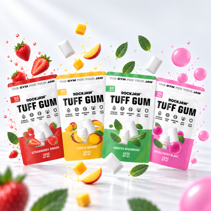 Tuff Gum + Vitaminas B | Chicle ultra-duro premium para mandíbula | 60 unidades