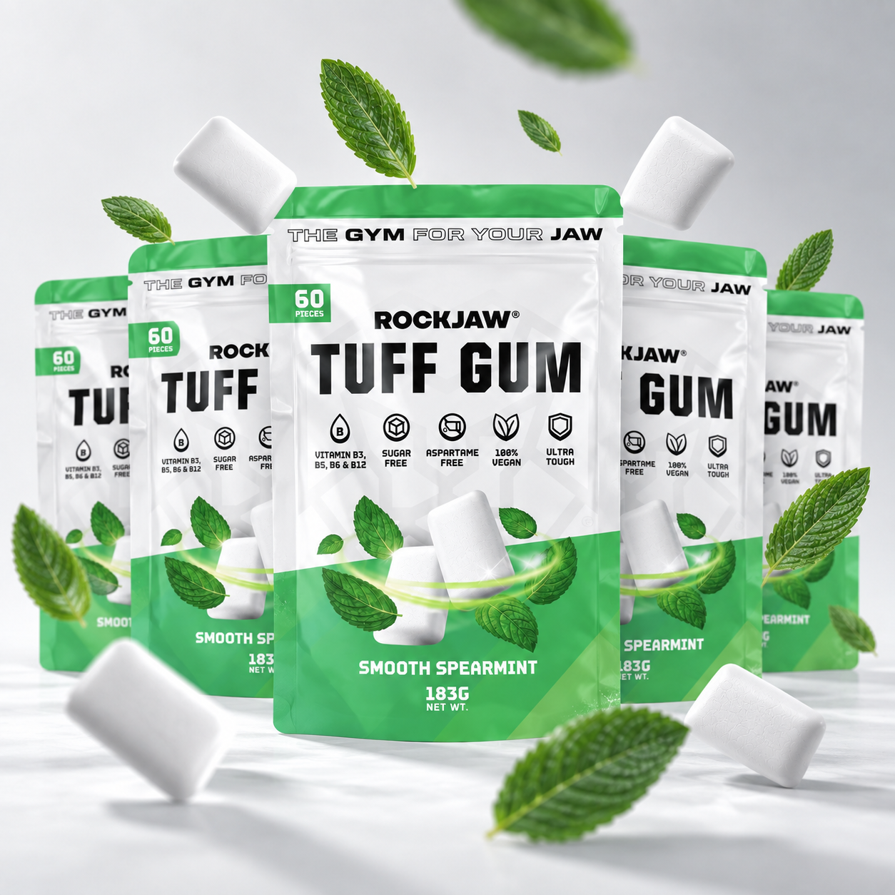 Tuff Gum + Vitaminas B | Chicle ultra-duro premium para mandíbula | 60 unidades