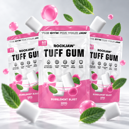 Tuff Gum + Vitaminas B | Chicle ultra-duro premium para mandíbula | 60 unidades