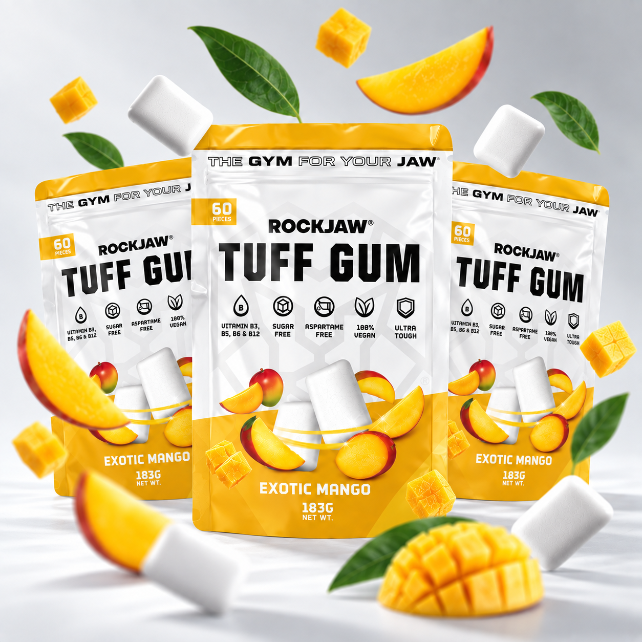 Tuff Gum + Vitaminas B | Chicle ultra-duro premium para mandíbula | 60 unidades