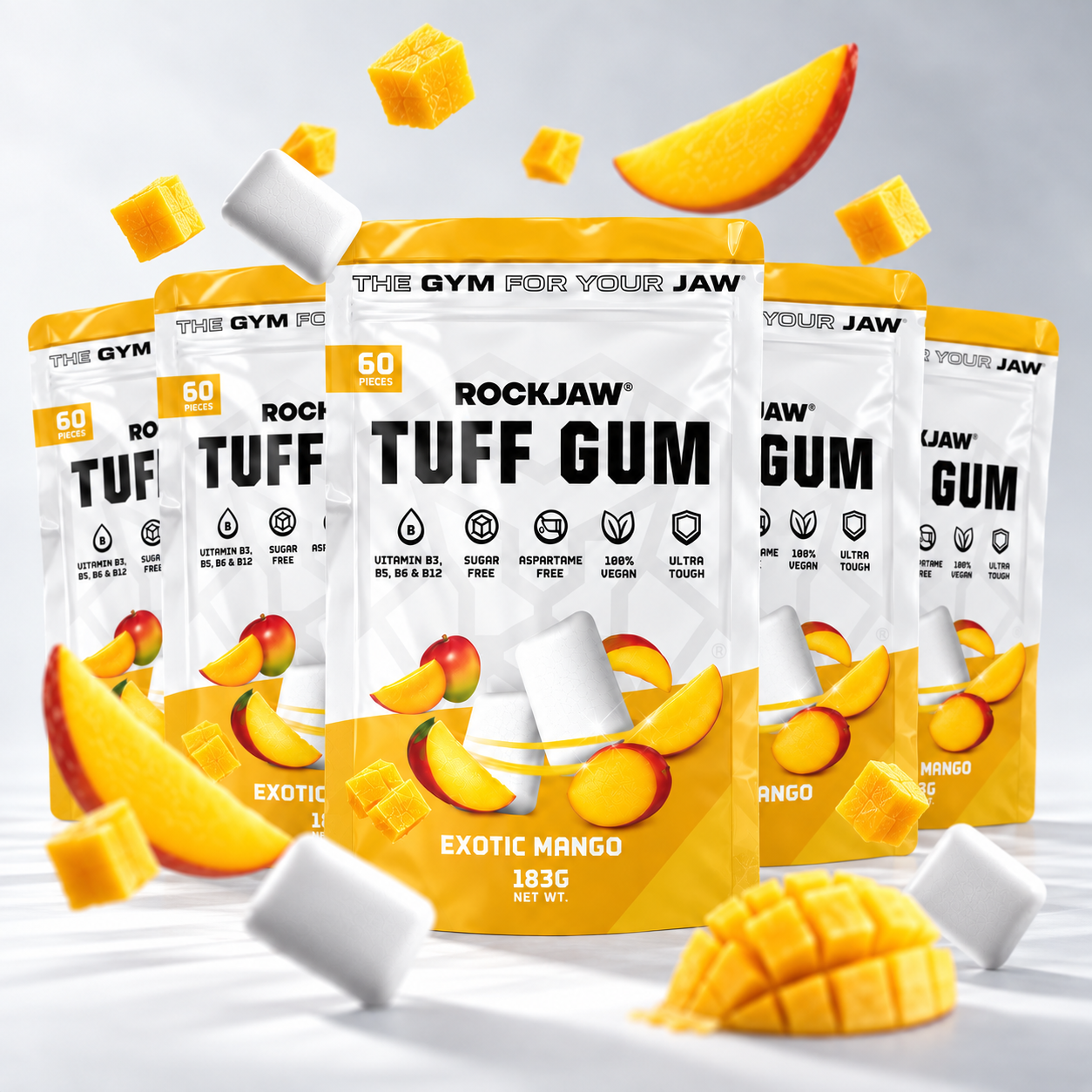 Tuff Gum + Vitaminas B | Chicle ultra-duro premium para mandíbula | 60 unidades