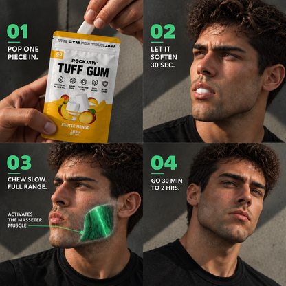 Tuff Gum + Vitaminas B | Chicle ultra-duro premium para mandíbula | 60 unidades