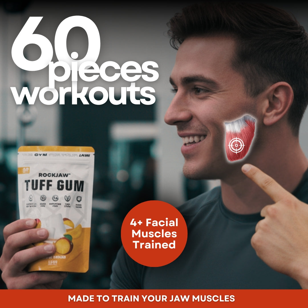 Chicle ROCKJAW® Hard Jawline - Tuff Gum 2.0 con vitaminas B (sin estimulantes)