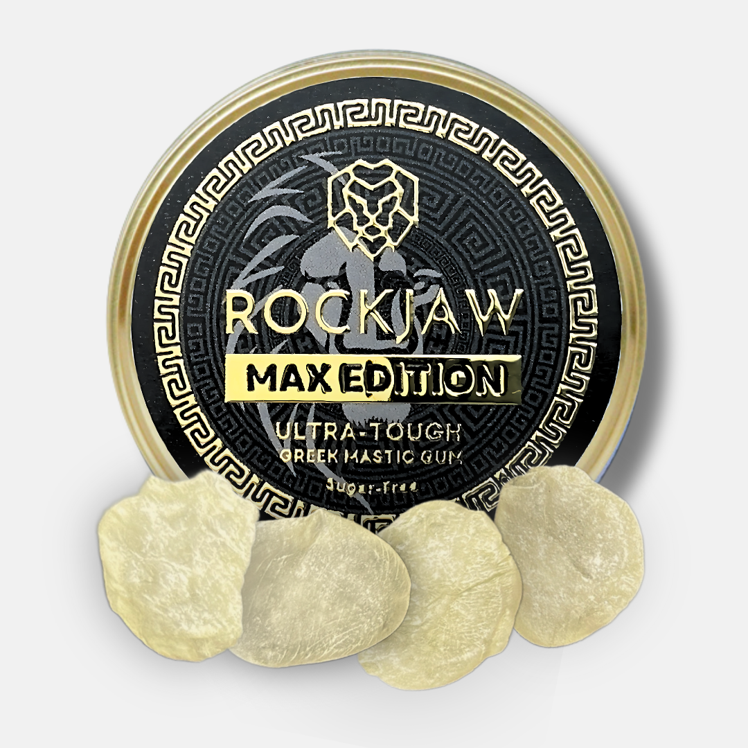 ROCKJAW® Premium Greek Mastic Jawline Gum - Edición MAX - Reutilizable hasta 3 veces