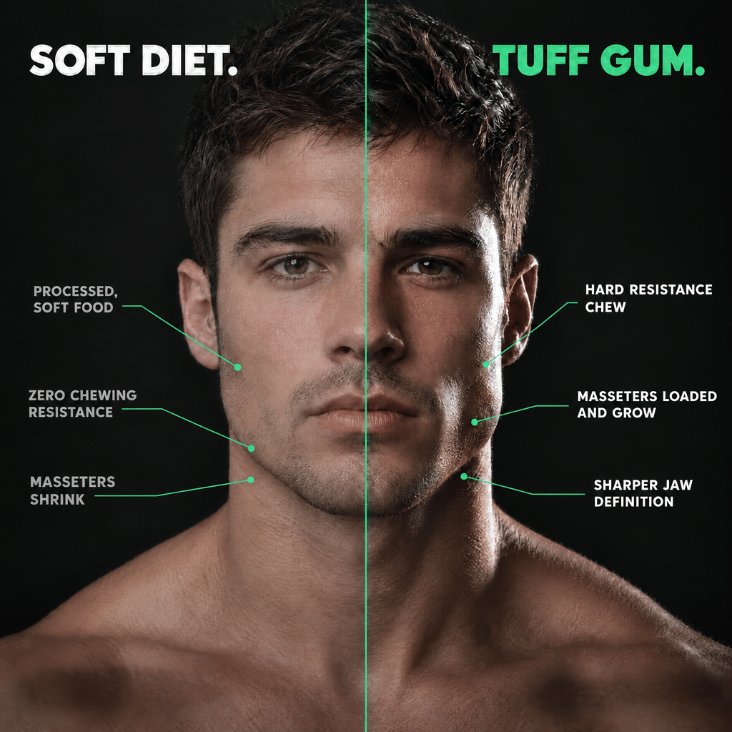 Tuff Gum + Vitaminas B | Chicle ultra-duro premium para mandíbula | 60 unidades