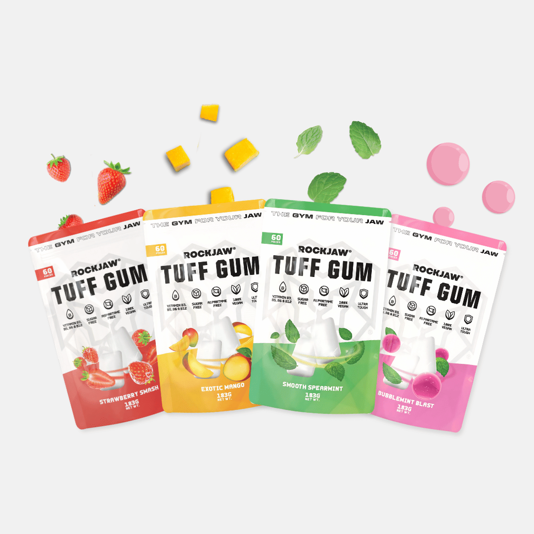 Chicle ROCKJAW® Hard Jawline - Tuff Gum 2.0 con vitaminas B (sin estimulantes)